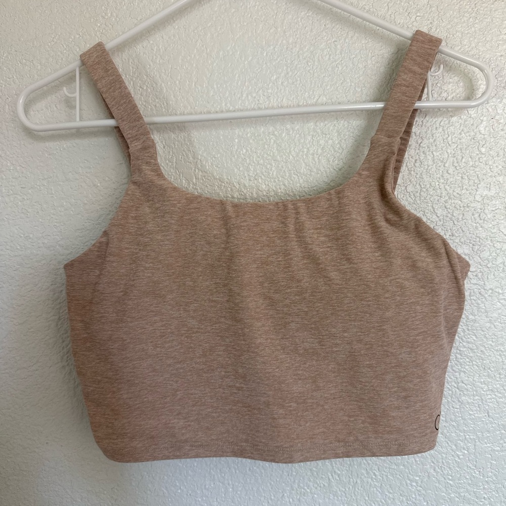Calia Taupe Square Neck Crop Top